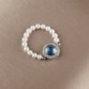 Pearl and Chalcedony Chain Bracelet Pearl and Chalcedony Chain Bracelet in 925 Sterling Silver — additional product view 5