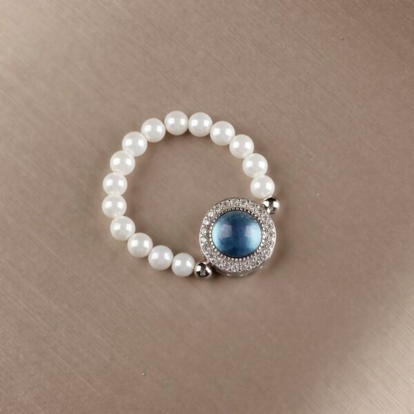 Pearl and Chalcedony Chain Bracelet Pearl and Chalcedony Chain Bracelet in 925 Sterling Silver — additional product view 5