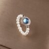 Pearl and Chalcedony Chain Bracelet Pearl and Chalcedony Chain Bracelet in 925 Sterling Silver — additional product view 6