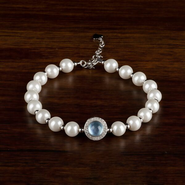 Pearl and Chalcedony Chain Bracelet Pearl and Chalcedony Chain Bracelet in 925 Sterling Silver product image
