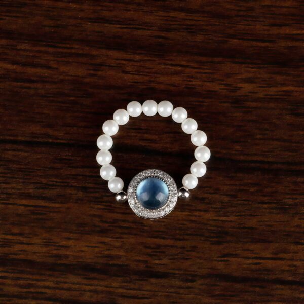 Pearl and Chalcedony Chain Bracelet Pearl and Chalcedony Chain Bracelet in 925 Sterling Silver — additional product view 4