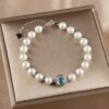 Pearl and Chalcedony Chain Bracelet Pearl and Chalcedony Chain Bracelet in 925 Sterling Silver — additional product view 2